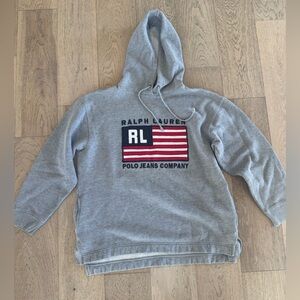 Ralph Lauren Gray Hoodie with Flag Design